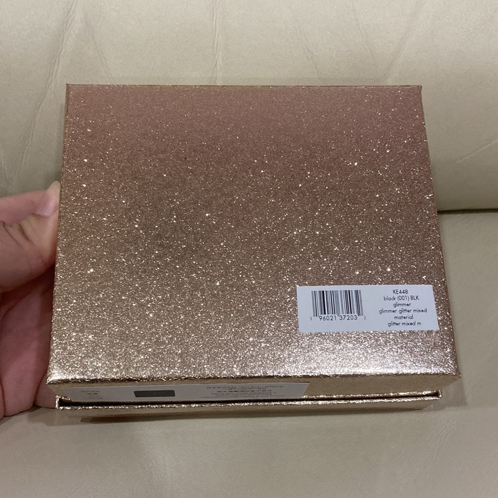 NWT Kate Spade Black Sparkle Glitter Glimmer Boxed Small Slim Card Holder Wallet - Picture 15 of 15